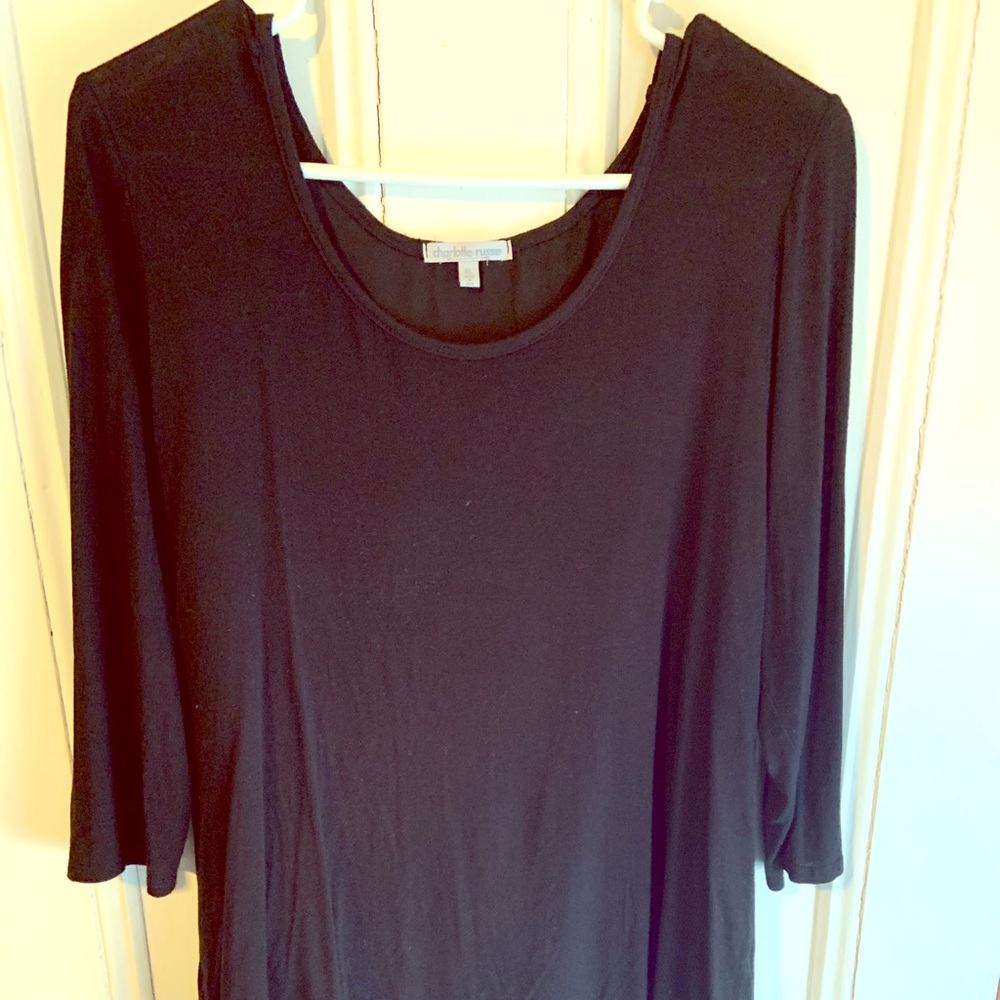 Ladies Black Shirt With Black See Through Trail